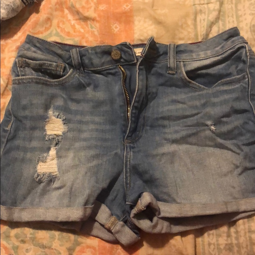 High waisted jean shorts